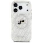 Case Karl Lagerfeld IML Glitter Karl & Choupette Heads Logo MagSafe for iPhone 17 Pro Max gray - imagine 3