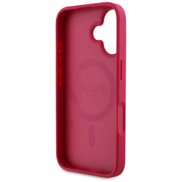 Case Guess Grained Printed Flower Pattern MagSafe for iPhone 16 fuchsia - imagine 7