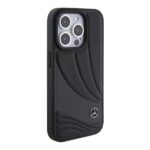 Mercedes MEHCP15L8ROLK iPhone 15 Pro 6.1" Black Hardcase Leather Wave Pattern - imagine 4