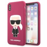 Karl Lagerfeld KLHCI65SLFKFU iPhone XsMax hardcase fushia Silicone Ikonic