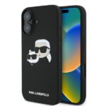 Karl Lagerfeld KLHMP16MSKCHPPLK iPhone 16 Plus 6.7" black hardcase Silicone Double Heads Print
