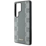 Case DKNY Leather Checkered Pattern MagSafe for Samsung Galaxy S25 Ultra taupe - imagine 6