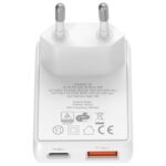 Wall Charger 4smarts FlatPlug Duos 20W GaN USB-C + USB-A white - imagine 4