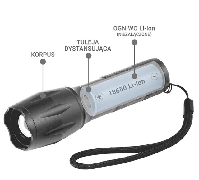 LED torch FL-600 with CREE XM-L2 18650 LED / 3x AAA (R03) - imagine 5