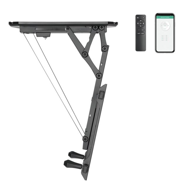 Maclean electric ceiling mount for TV  TUYA support  max VESA 600x400  for sloping walls  remote control  32 -70   35kg  MC-880T - imagine 3