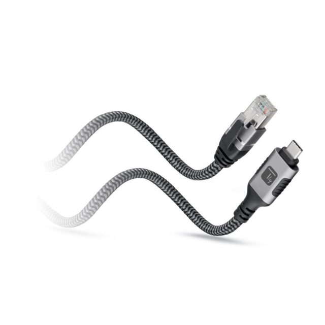 Techly ICOC U3C-RJ45-010 networking cable Silver  Black 1 m Cat6 F/UTP (FTP) - imagine 3