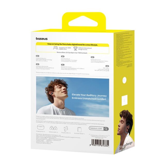 Baseus Bass 15 Clip Open Ear Headset True Wireless Stereo (TWS) In-ear Calls/Music Bluetooth Black - imagine 7