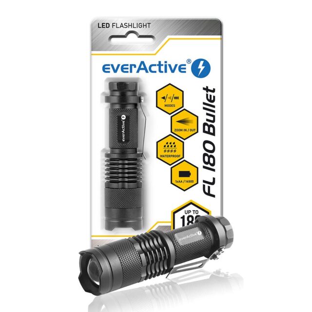 LED handheld flashlight everActive FL-180  Bullet  with CREE XP-E2 LED - imagine 11