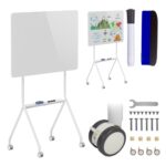 Ergo Office mobile dry erase board  horizontal orientation  white  single sided  with shelf  board dimensions 1190x790mm  ER-306 - imagine 12