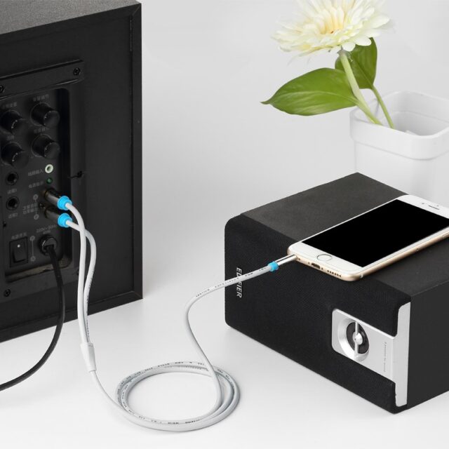 Vention 3.5mm Male to 2RCA Male Audio Cable 3M Black Metal Type - imagine 4