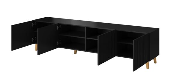 Cama RTV cabinet PAFOS 200x42x52 Black matt - imagine 2