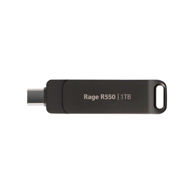 Flashdrive PATRIOT Rage R550 1TB 100 MB/S USB A+C Swivel Design (PE1TR550DSAD) Black - imagine 3