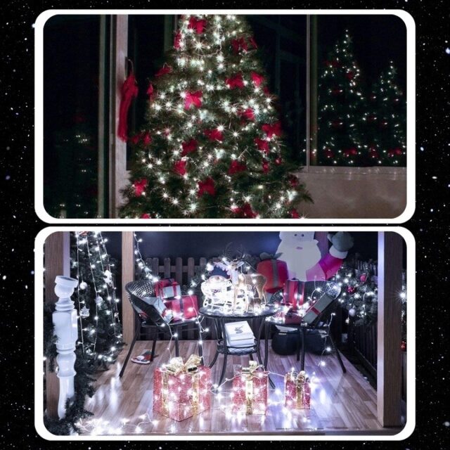 EXTRALINK LAMPKI CHOINKOWE 100 LED BIAŁE ZIMNE ZEWNĘTRZNE WEWNĘTRZNE NA BATERIE 10M - imagine 7