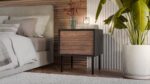 Bedside cabinet  2 pcs. CORTINA 45x40x51 black/walnut - imagine 3