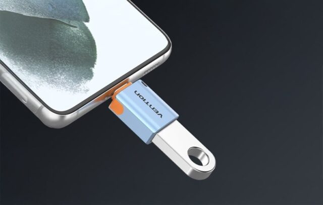 Adapter OTG USB 3.1 Vention USB-C do USB-A ze smyczą  stop aluminium - imagine 3