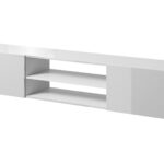 RTV cabinet SLIDE 200K 200x40x37 cm all glossy white