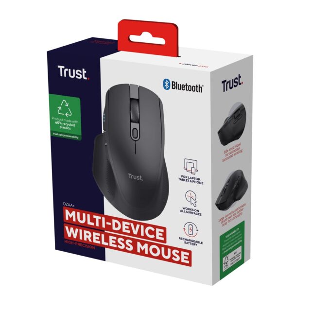 Trust Ozaa+ mouse Office Right-hand RF Wireless + Bluetooth Optical 3200 DPI - imagine 7