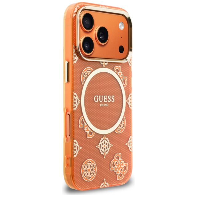 Case Guess IML Peony Dot MagSafe for  iPhone 17 Pro orange - imagine 4