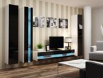 Cama TV stand VIGO NEW 30/140/40 white/black gloss - imagine 3