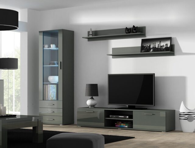 Cama TV stand SOHO 180 grey/grey gloss - imagine 3