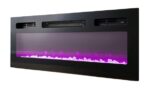 RTV EVA cabinet with electric fireplace 180x40x52 cm black/gloss black - imagine 6