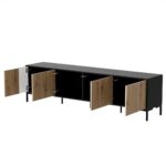 Cama MERCI RTV cabinet 200 x 40 x 54 cm black/oak artisan - imagine 2