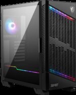 MSI MPG VELOX 100P AIRFLOW Mid Tower Gaming Computer Case 'Black  3x 120mm Fan + 1x 120mm ARGB Fan  ARGB light strip  USB Type-C  1x Tempered Glass  Center  E-ATX  ATX  mATX  mini-ITX'