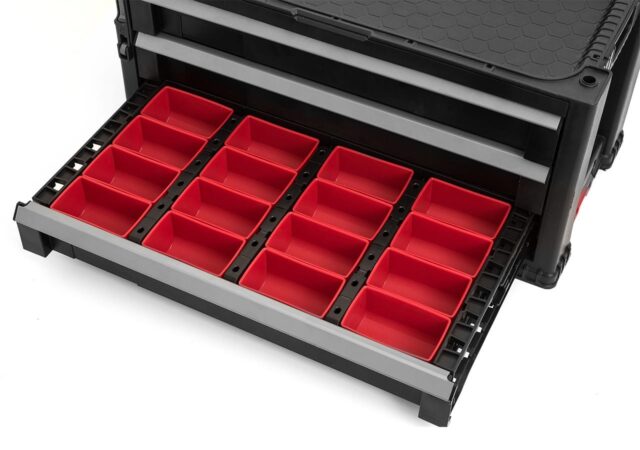 Keter Tool Rack on wheels 6 drawers Black - imagine 3