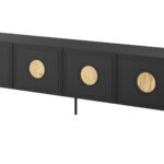 RTV cabinet PALAZZO 200x42x60 black + oak craft