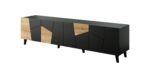 RTV cabinet ETNA 200x42x52 black matt + oak craft - imagine 2