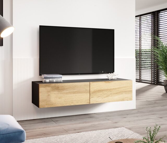 Cama TV stand VIGO 140 30/140/40 black/wotan oak - imagine 3