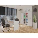 Filing cabinet OLIV 2D 74x35x180 cm  white - imagine 7