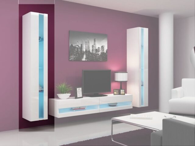Cama Shelf unit VIGO NEW 180/40/30 white/white gloss - imagine 2