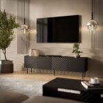 Cama LUCCA 4D TV cabinet 200x40x59 black - imagine 3