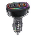 USAMS car charger 2xUSB-C 2xUSB-A C34 120W Fast Charge black CC169CC02 (US-CC169)