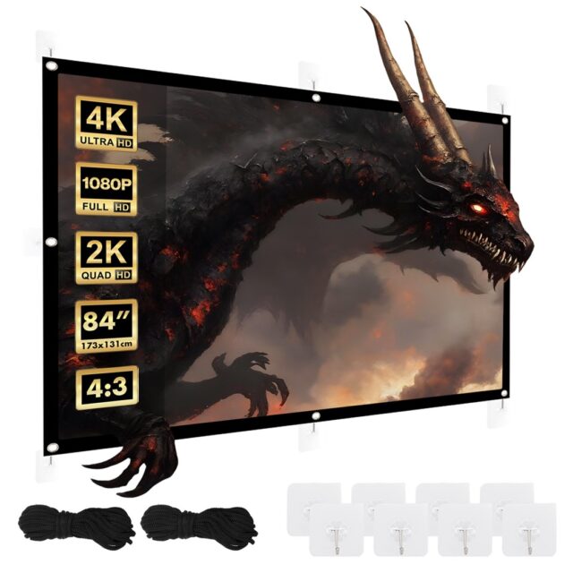 Maclean projection screen  84   175x131cm  25mm 4:3 border  tension hooks  MC-166 - imagine 7