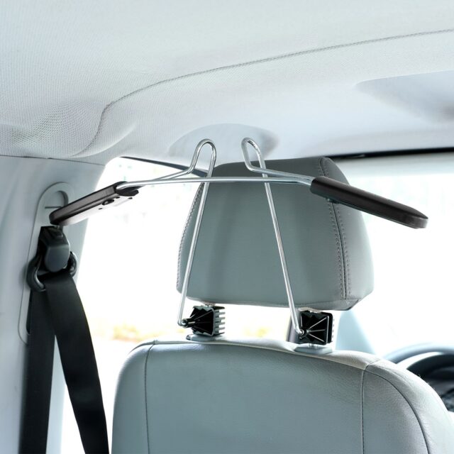 Maclean MC-870 Universal Car Hanger For Headrest Seat Bracket Car Coat Hanger Black - imagine 5