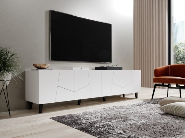 RTV cabinet ETNA 200x42x52 white matt - imagine 4