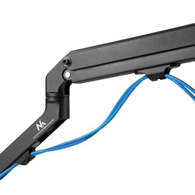 Maclean MC-906 Monitor Mount Holder Desk Table Mount 17  - 27  Adjustable Rotatable VESA 7 kg - imagine 13
