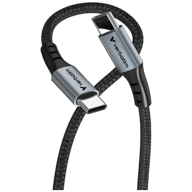 Kabel Verbatim Sync & Charge USB-C do     USB-C 100W PD3.0/QC3.0 120cm czarny 31846 - imagine 2