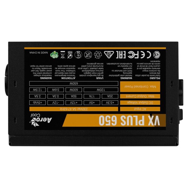 Aerocool VX PLUS 650 power supply unit 650 W 20+4 pin ATX ATX Black - imagine 3