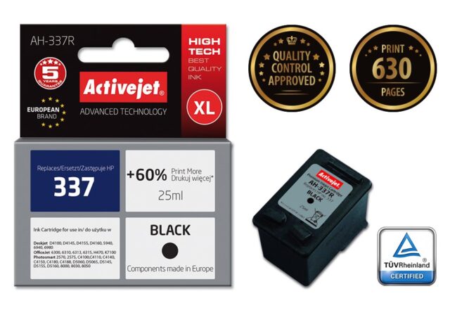 Activejet AH-337R Ink (replacement for HP 337 C9364EE; Premium; 25 ml; black) - imagine 2