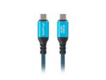 Lanberg CA-CMCM-44CU-0005-BK USB cable USB4 Gen 2x2 0.5 m USB C Black  Blue