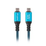 Lanberg CA-CMCM-44CU-0005-BK USB cable USB4 Gen 2x2 0.5 m USB C Black  Blue