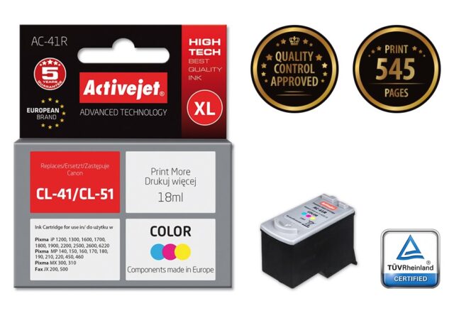 Activejet AC-41R Ink cartridge (replacement for Canon CL-41; Premium; 18 ml; color) - imagine 2