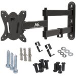 Maclean MC-417 Full Motion TV Monitor Wall Mount 13-32  30kg max. VESA 100x100 Black Powder Coated Universal Holder Bracket Adjustable Wall Distance Rotating Tilting - imagine 12