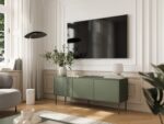 Cama RTV 3D TRESSE cabinet 150x40x55 matte green - imagine 3