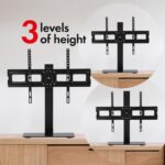 Maclean MC-386 Universal TV Stand Base for Cabinet Dresser Table Desk 32  - 75  40kg VESA 35° Rotating Temepred Glass Adjustable TV Height Powder Coating - imagine 3