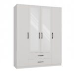 Topeshop ROMANA 160 BIEL bedroom wardrobe/closet 11 shelves 4 door(s) White - imagine 2