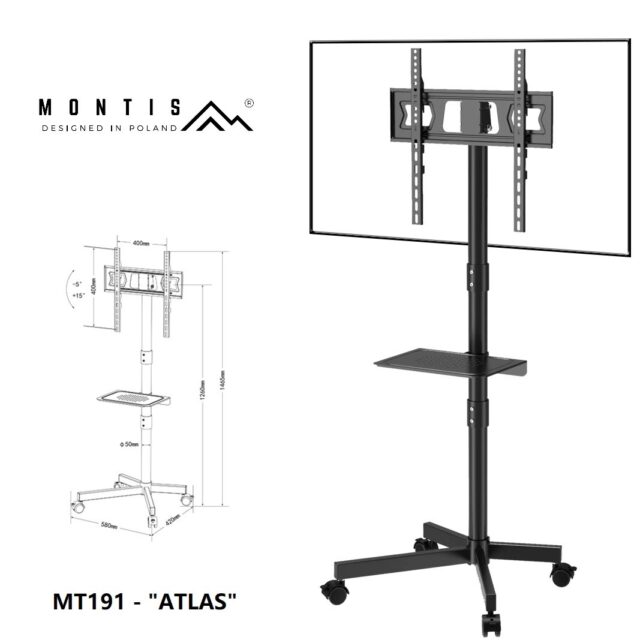 Montis Mobilny uchwyt do TV - MT191 ATLAS 152.4 cm (60 ) - imagine 2